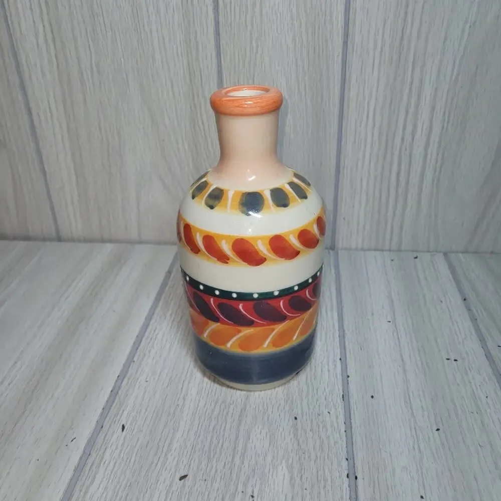 Vtg Pedraza Colorful Ceramic Vase Art Pottery Spain 8